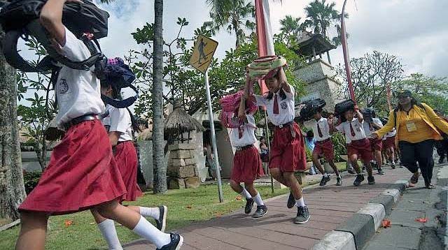 Siswa SD di Bali Ikuti Simulasi Tsumani yang Didukung Unesco dan Jepang